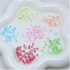 DZ 3020 4*4mm square shape transparency clear crystal fancy stone for nail art